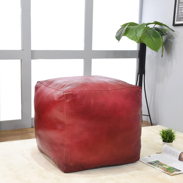 Latitude Run® Leather Pouf Wayfair
